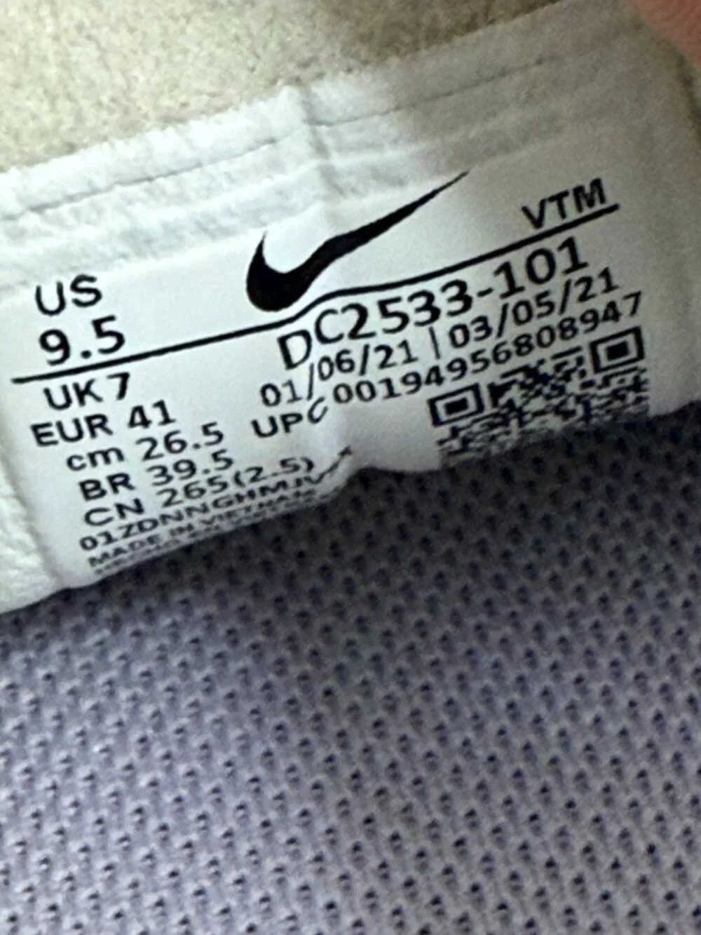 Nike Waffle One Summit White Infinite Lilac Women's Athletic Shoes Size 9.5
